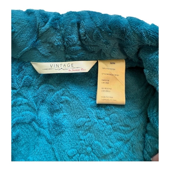 Vintage By Jasmine Rose Velour Robe - Size Medium - Picture 5 of 8
